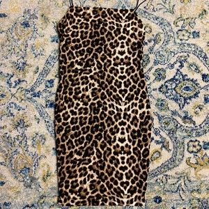 mini cheetah body con dress